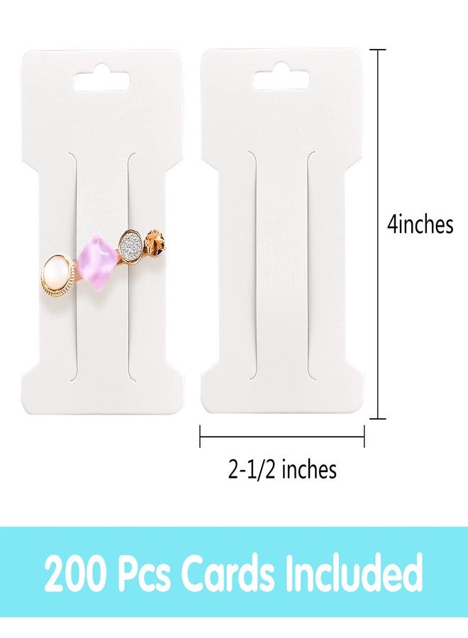 Festiko®200 PCS Hair Clip Bow Display Cards Hair Barrettes Jewelry Display Holder Rectangle Paper Cardboard for Hair Accessories Display and Organizing, 4 x 2-1/2 Inches (White) - Image 3